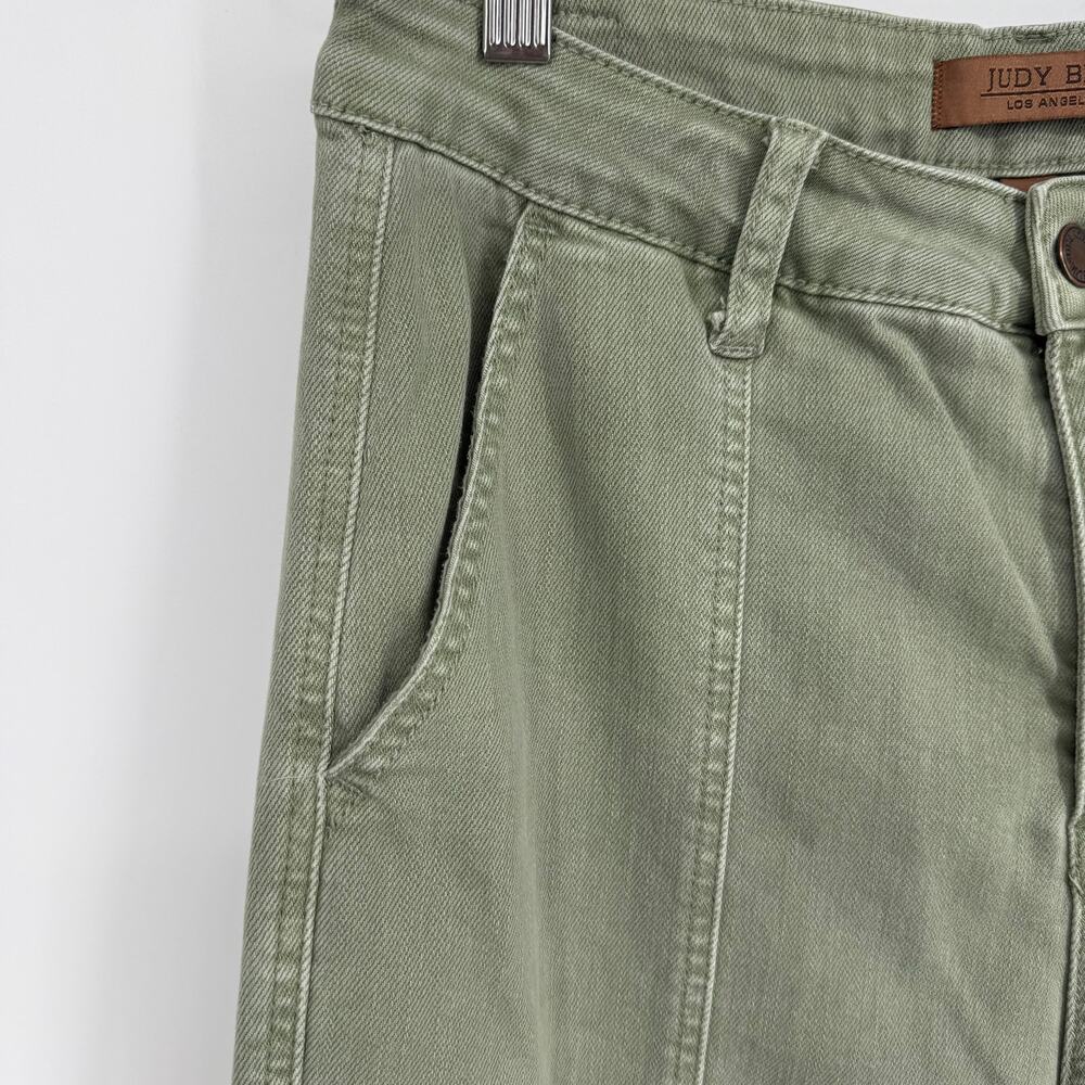 Judy Blue Greenwich Front Seam Straight Fit Wide Bottom Jeans Size 11/30 Sage - Picture 8 of 10
